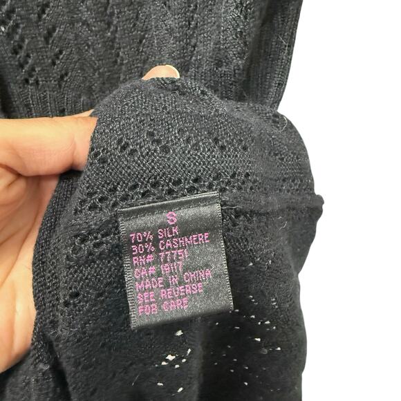 Vintage Betsy Johnson Black Cardigan Silk and Cashmere Women’s Size Small - Picture 6 of 10